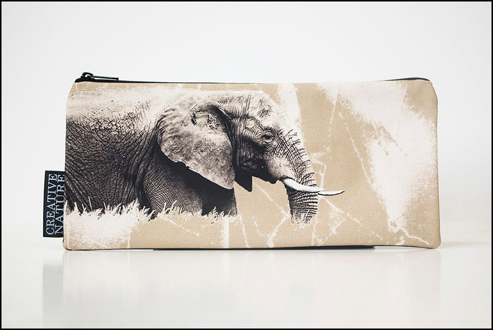 Long Pencil Bag KHA02 Side Elephant