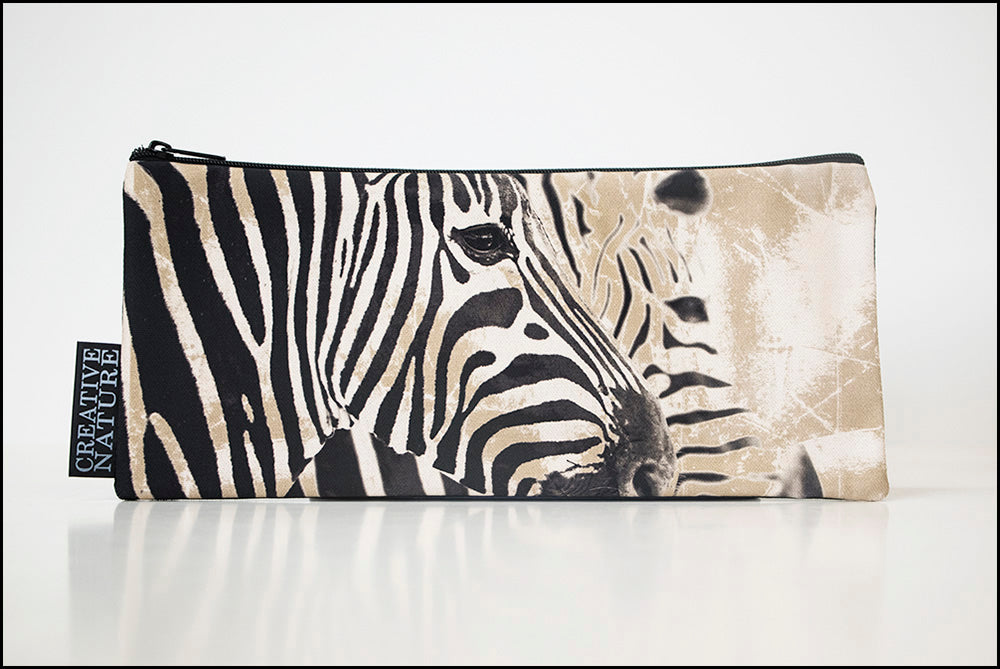 Long Pencil Bag KHA06 Two Zebras
