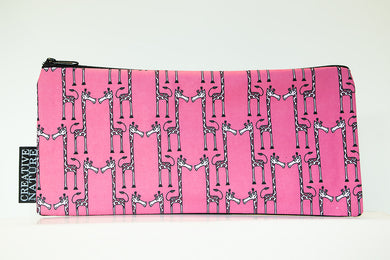 Long Pencil Bag | Curious Creatures | Pink Giraffe