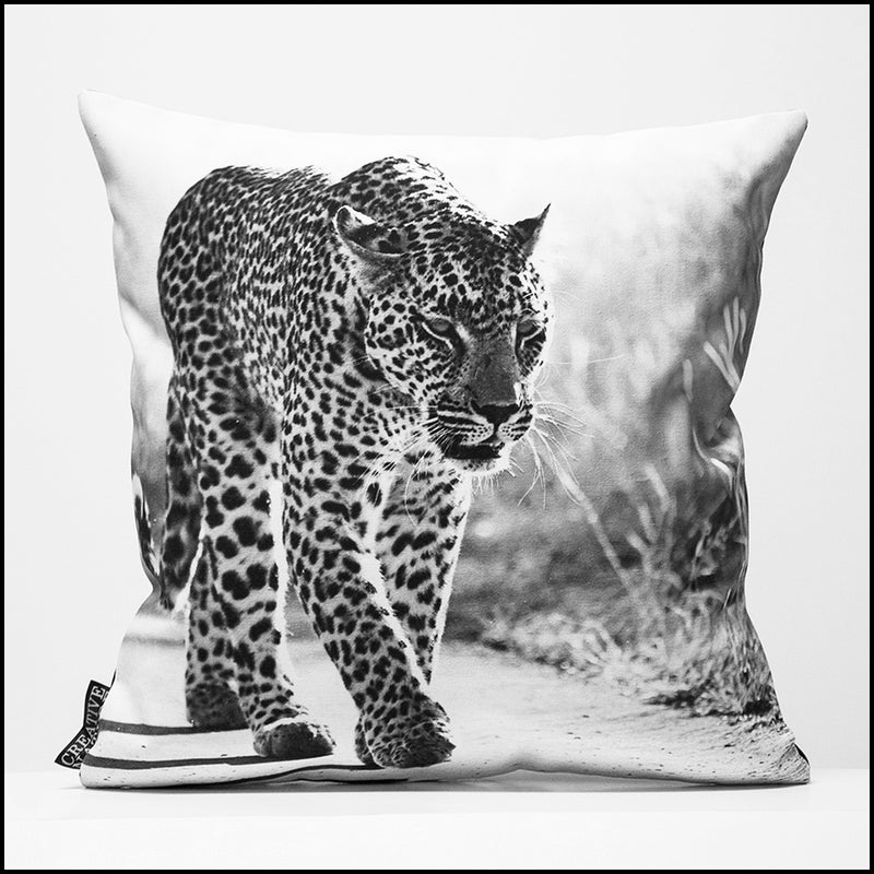 Black and white outlet leopard pillow