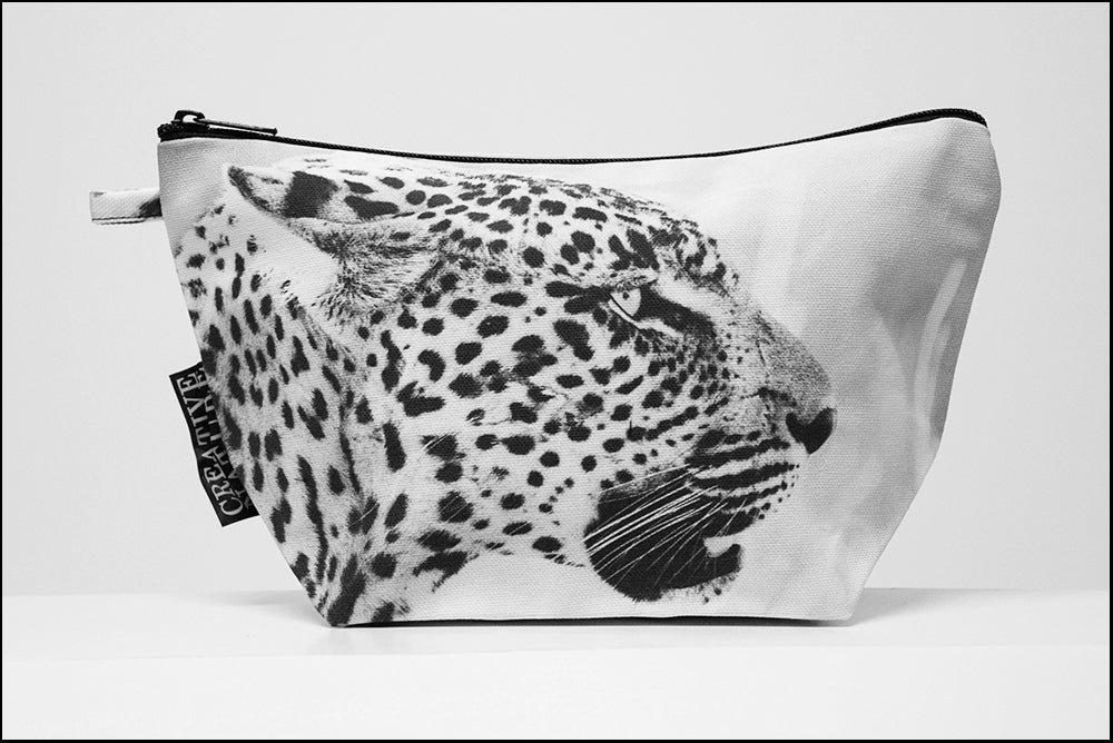 Triangle Toiletry Bag BW Side Leopard