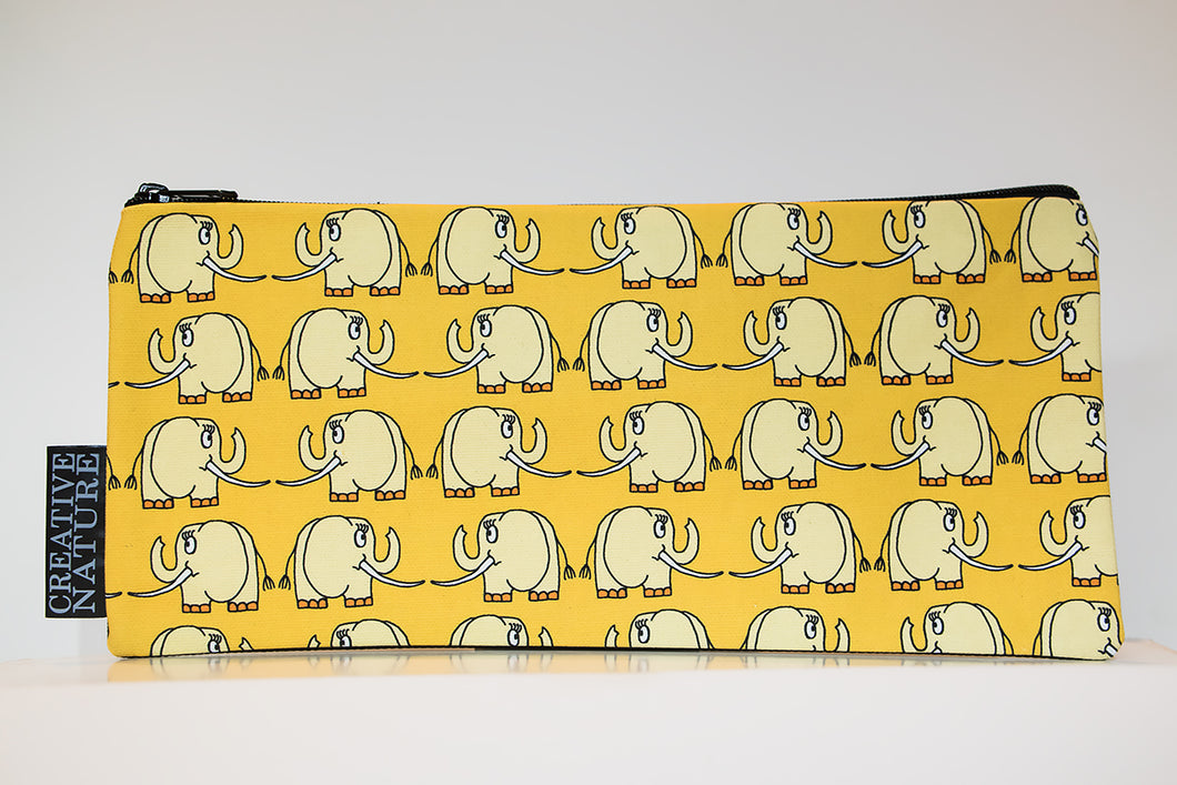 Long Pencil Bag | Curious Creatures | Yellow Elephant
