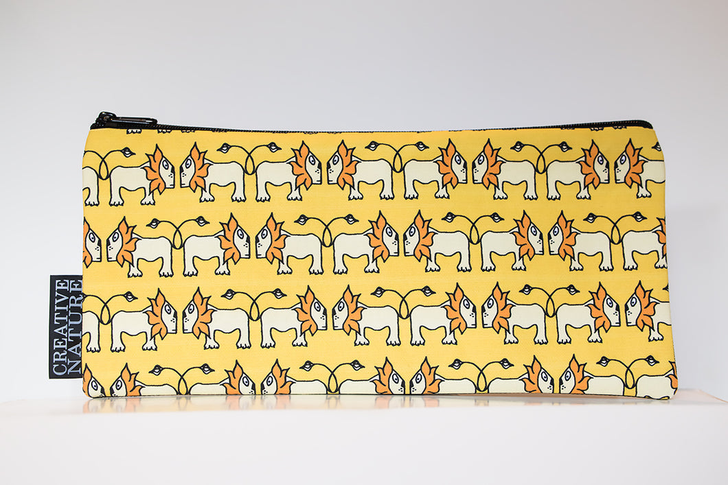 Long Pencil Bag | Curious Creatures | Yellow Lion